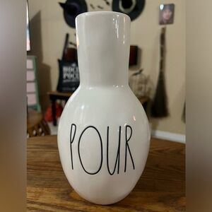 Ceramic Rae Dunn POUR Water Carafe Pitcher Decanter